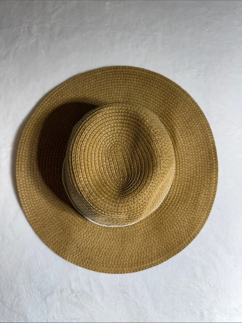 J. Crew Tan Straw Sun Hat with Cream Ribbon
